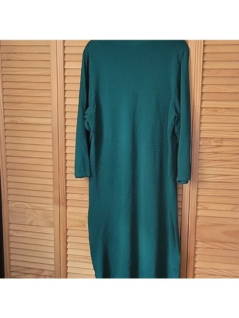 Torrid Dark Green Keyhole Grommet Neckline 3/4 Sleeve Knit Bodycon Dress Size 4